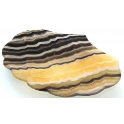 Mexican Onyx Scalloped Altar Dish 05